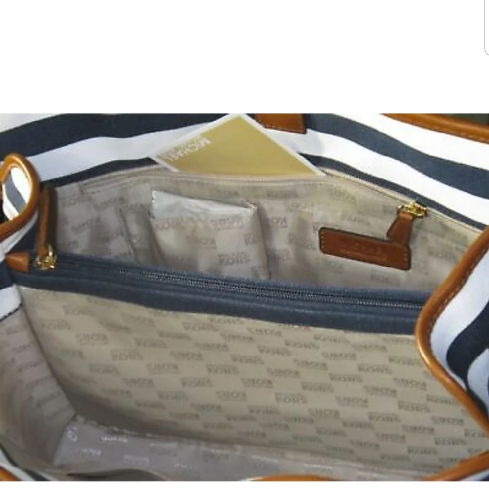 Michael Kors Navy and White Striped Tote - Picture 4 of 4